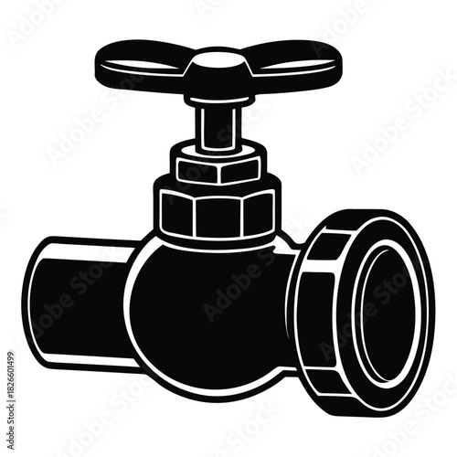 smart water valve on white background