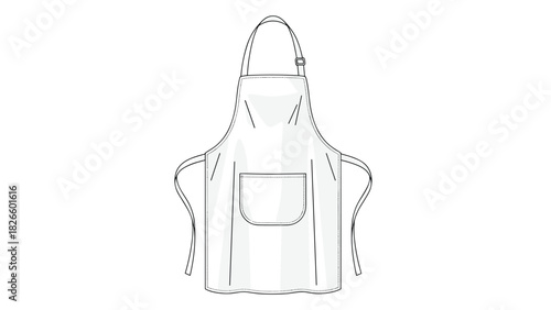 Chef's apron blueprint for a stylish kitchen or workshop, perfect for culinary enthusiasts and DIY crafters for a modern and clean design