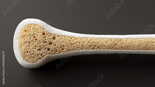 Sharp rendering of femur cross-section with compact and spongy bone regions