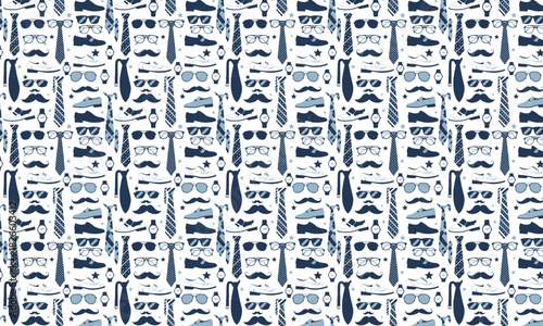 Stylish men's fashion accessories pattern for modern design projects