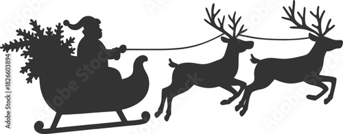santa claus vector with deer icons