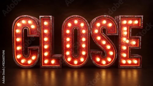 Illuminated CLOSE Sign: A Visual Representation of Business Closure.