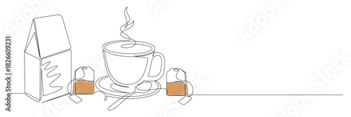 cup of tea line art style vector 1.eps
