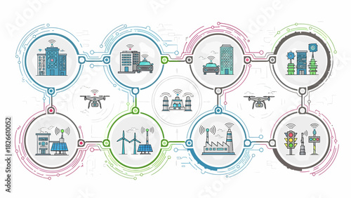 Smart City Concept With Connected Devices And Infrastructure Technology