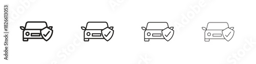 Auto insurance icons. Editable stroke. Pixel perfect thin line icons.
