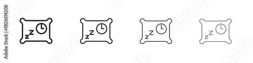 Bedtime icons. Editable stroke. Pixel perfect thin line icons.
