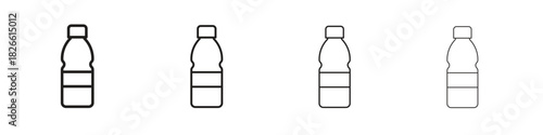 Bottle icons. Editable stroke. Pixel perfect thin line icons.
