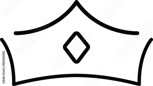 diamond jeweled crown line art icon