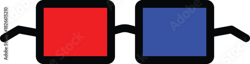 three dimensional movie glasses vector icon