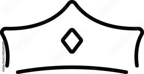 diamond in crown line art vector