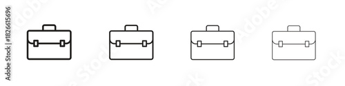 Briefcase icons. Editable stroke. Pixel perfect thin line icons.