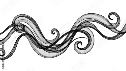 Elegant swirling smoke design element for modern branding and creative projects creates a sophisticated, artistic, and eye catching effect