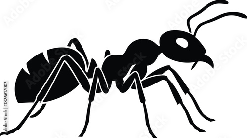 Black silhouette of an ant insect