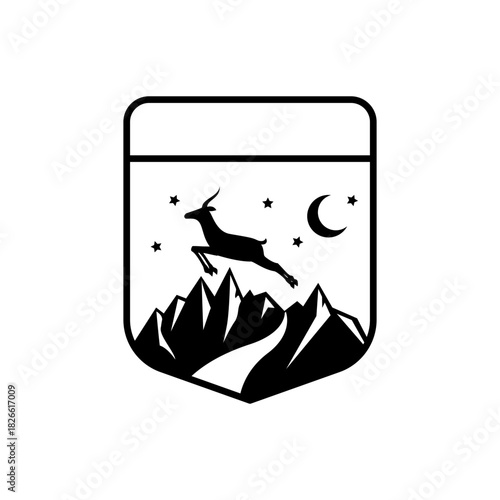 Forest and mountain adventure logo badge bundle. Retro outdoor emblem set with hiking and camping theme. Mountain forest explorer patch pack. Rustic nature and trekking sticker. Vector illustration