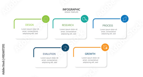 vector infographic template design element whit 5 option or step vector illustration	