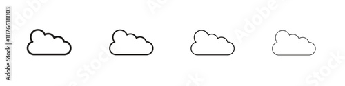 Cloud icons. Editable stroke. Pixel perfect thin line icons.