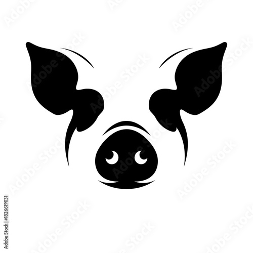 Stylized pig head vector illustration