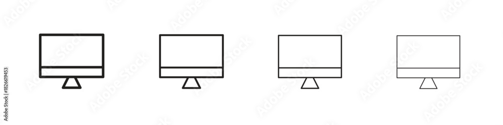 Fototapeta premium Computer icons. Editable stroke. Pixel perfect thin line icons.