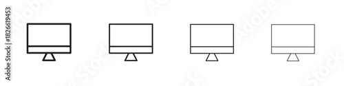 Computer icons. Editable stroke. Pixel perfect thin line icons.