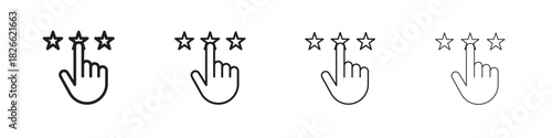 Customer feedback icons. Editable stroke. Pixel perfect thin line icons.