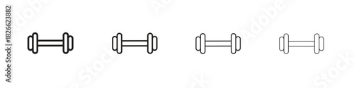 Dumbbell icons. Editable stroke. Pixel perfect thin line icons.