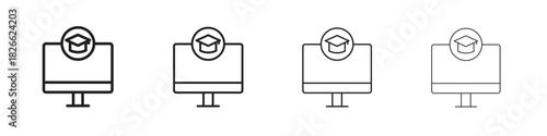E-learning icons. Editable stroke. Pixel perfect thin line icons.