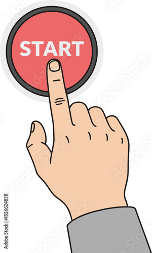 A person initiates action by pressing the start button signifying motivation and positive momentum