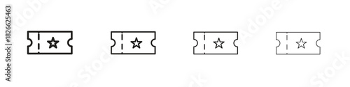 Event ticket icons. Editable stroke. Pixel perfect thin line icons.
