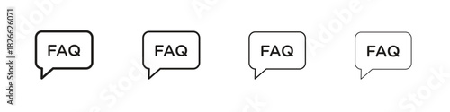 FAQ icons. Editable stroke. Pixel perfect thin line icons.