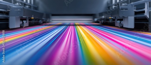 Colorful large format printer creating high-resolution vibrant graphic prints