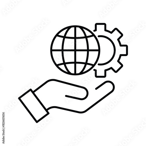 Minimal line icon representing the concept of responsibility, ethics, and accountability. Suitable for use in corporate presentations, employee training, business ethics materials, leadership programs