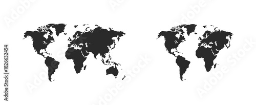 Earth globe collection displaying a realistic world map template with continents, high-quality spherical geography details, and clean modern styling ideal for professional infographic layouts