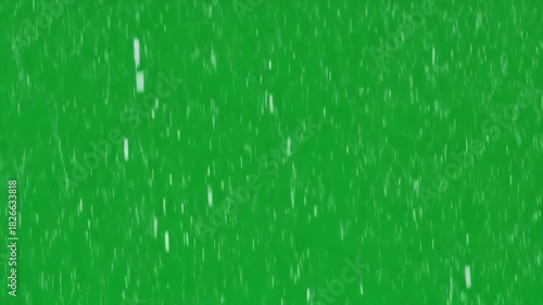 A captivating heavy and dense digital snowfall overlay, featuring medium-sized flakes falling quickly and vertically, ideal for a transparent background effect