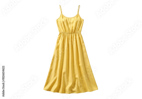 Tableau sur toile Isolated yellow slip dress featuring spaghetti straps and an elastic waistband;
