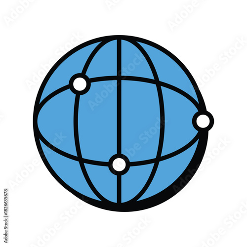 Global  icon with white background vector stock illustration