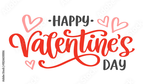 Happy Valentines Day typography card lettering