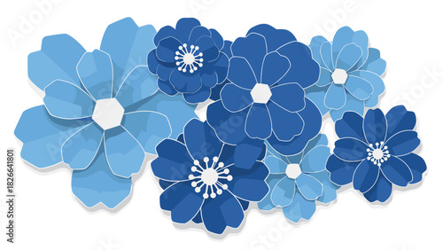 Elegant floral design featuring stunning blue blossoms on a clean white backdrop perfect for adding a touch of springtime beauty to any project