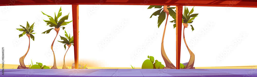 Obraz premium Window View to Palms