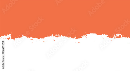 Orange paint brush stroke background with rough edges and white space for text design element