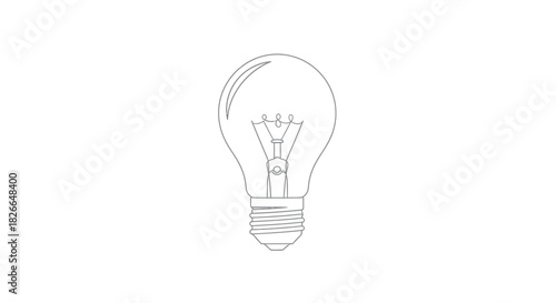 Minimalist light bulb outline with subtle swirl detail