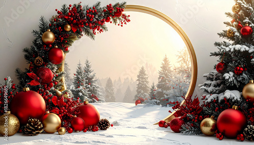 クリスマスのフレーム,クリスマスのセールバナー, AI生成画像