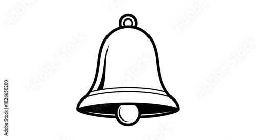 Minimalist bell silhouette with smooth curves on white background