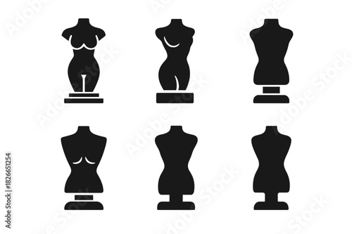 Figure Modeling Icons. Figure modeling. Icon set. Set Logo of figure modeling: sculpture base figure. harmonious logo variations of the same emblematic
