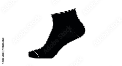Clean silhouette of a minimalist short stocking with defined edges