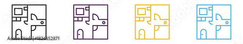 Floor Plan icon set with white background , vector illustration.