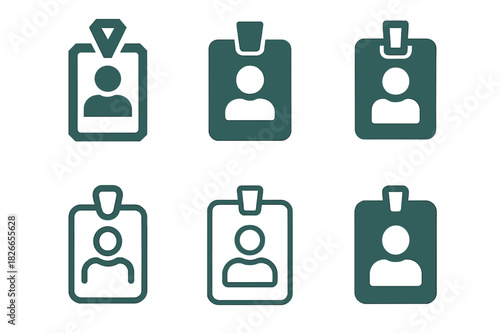 Human Resources Logos. Human resources. Icon set. Set Logo of human resources: employee badge. harmonious logo variations of the same emblematic concept, each