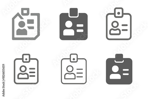 Human Resources Logos. Human resources. Icon set. Set Logo of human resources: employee badge. harmonious logo variations of the same emblematic concept, each