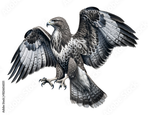 獲物を狙うノスリ