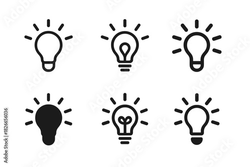 Insight Spark Logos. New awareness. Icon set. Set Logo of insight spark. harmonious logo variations of the same emblematic concept (Minimal outline, Stylized