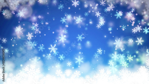 雪が舞う風景_Blue